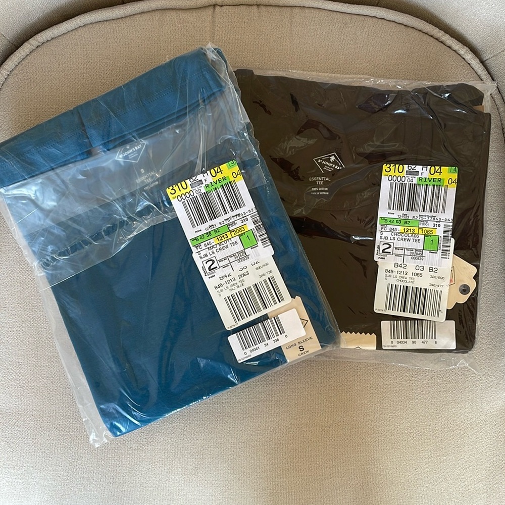 BRAND NEW -St John’s Bay Long Sleeved Shirts in Blue and Chocolate